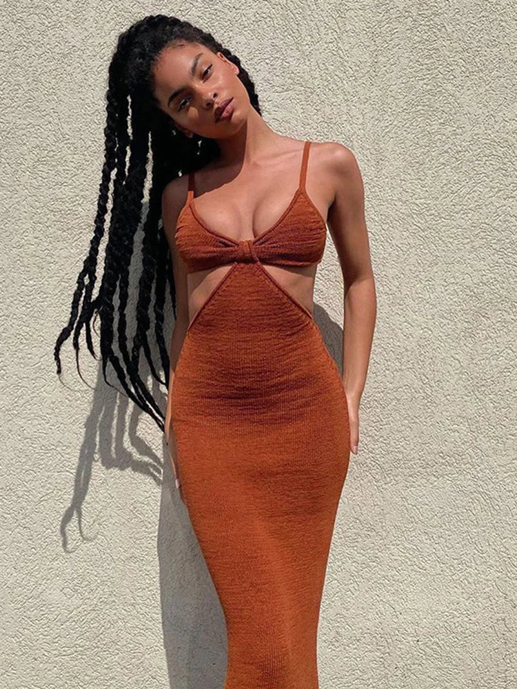 Bella Spaghetti Backless Maxi Sundress