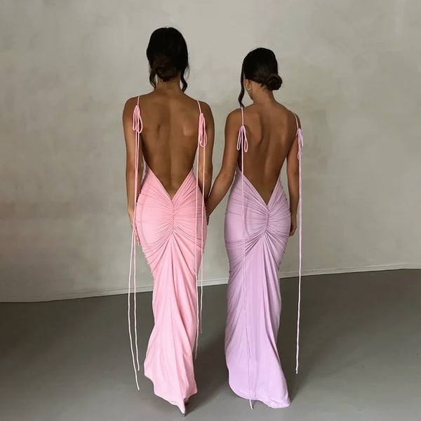 Bella Vestido Backless Maxi Dress