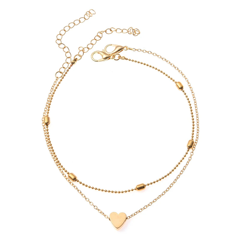 Multilayer Heart Anklet