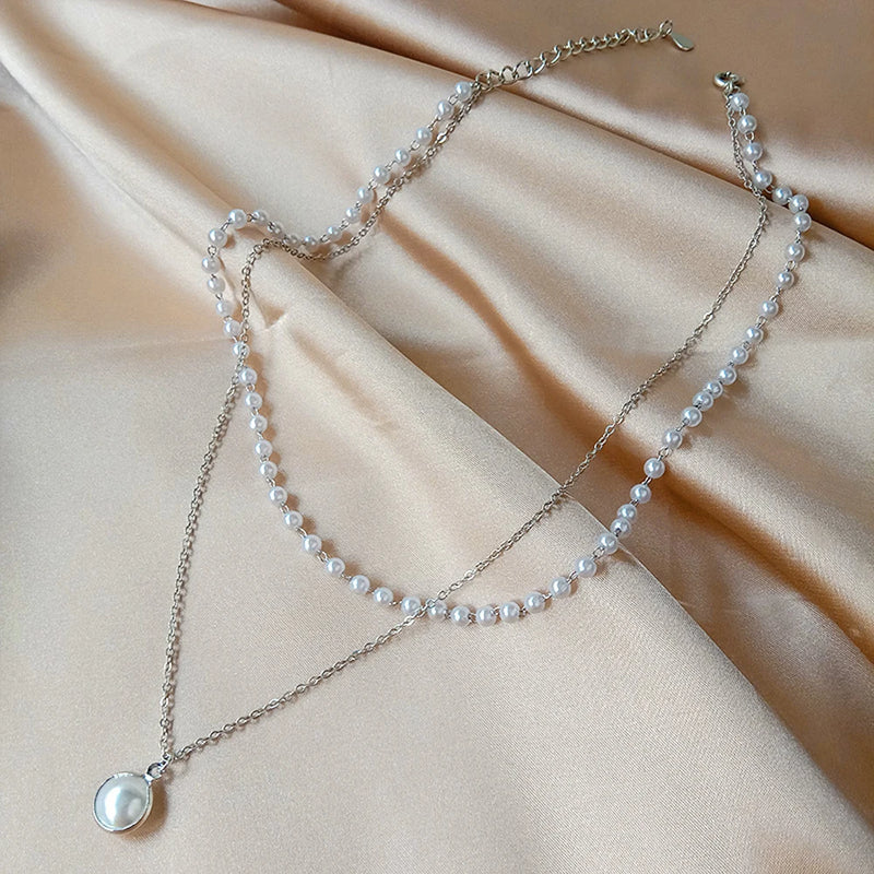 Gold Pearl Choker Necklace